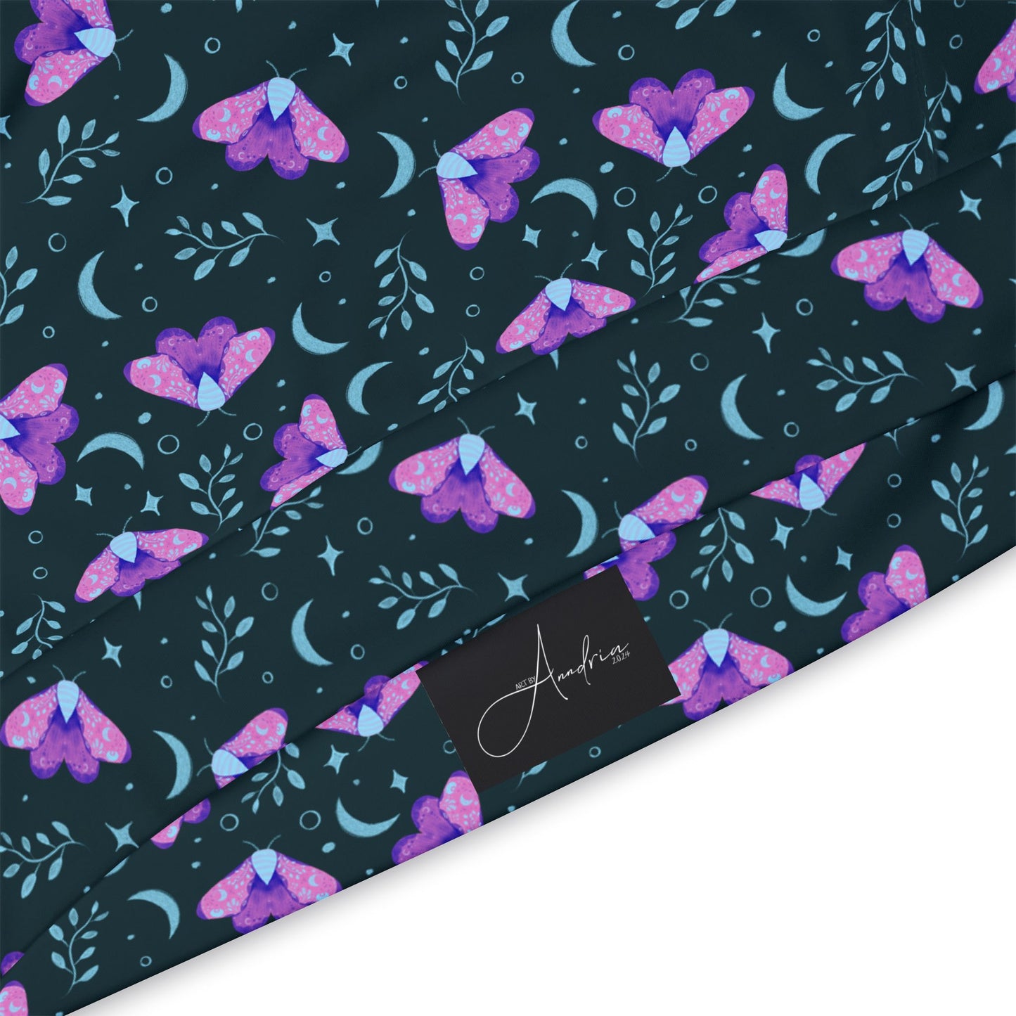Witchy Moth Vibrant Athletic Hoodie by Anndria