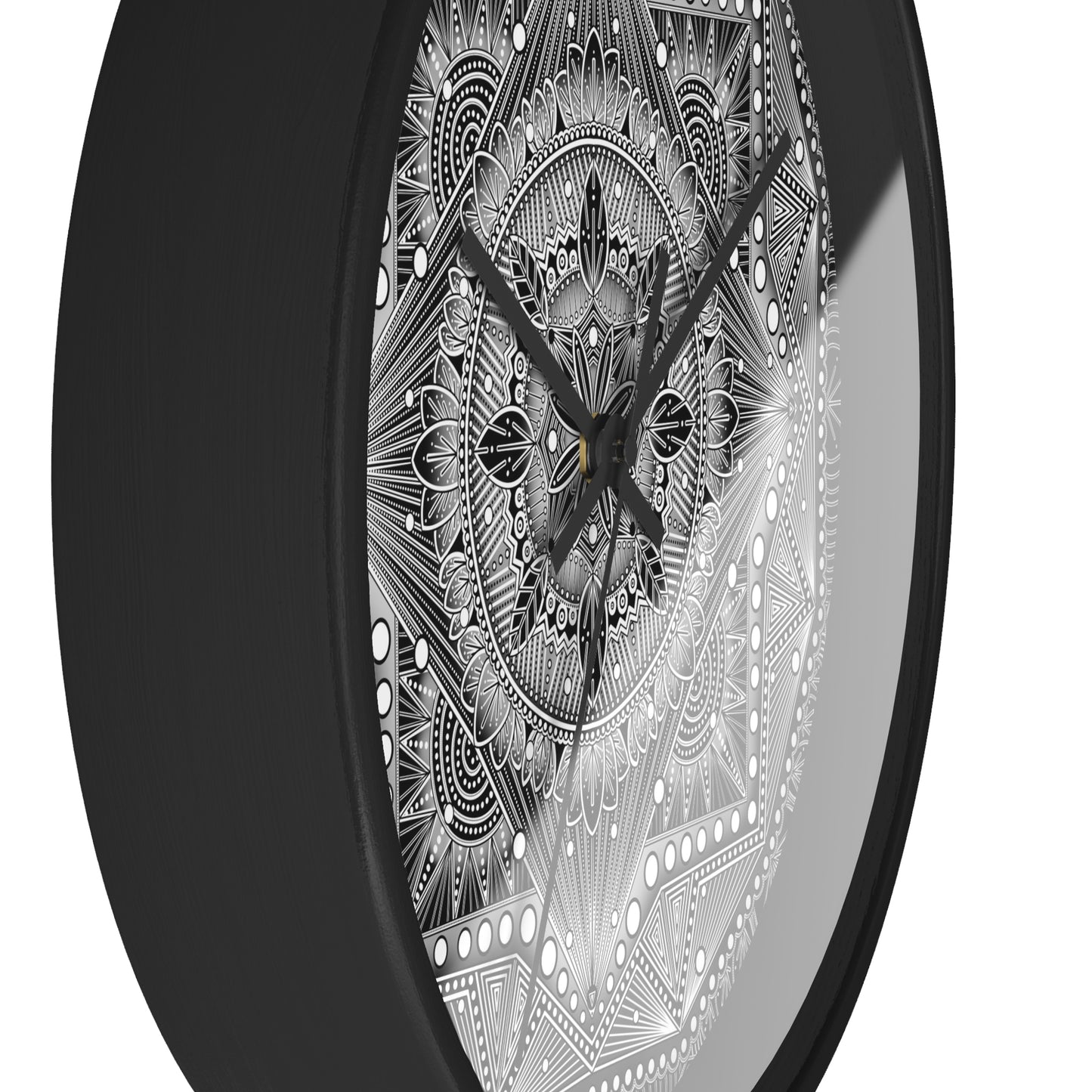 Mandala Wall Clock, Black and White Boho Home Decor, Unique Mandala Artwork, Modern Wall Clock, Mandala Design Decor, Mandala Clock