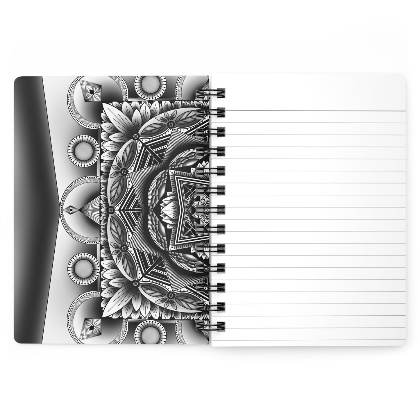 Mandala Art Journal, Meditation Notebook, Sketchbook, Coloring Diary, Black and White Design by Anndria
