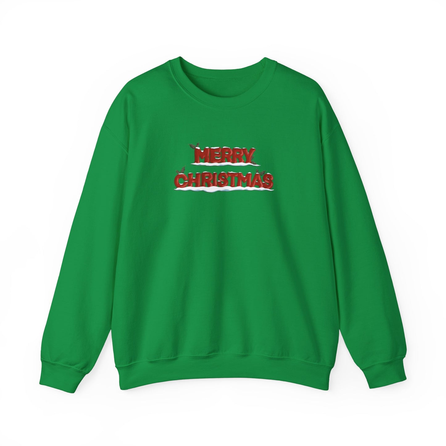 Merry Christmas with Snow and Holly - Unisex Sweatshirt