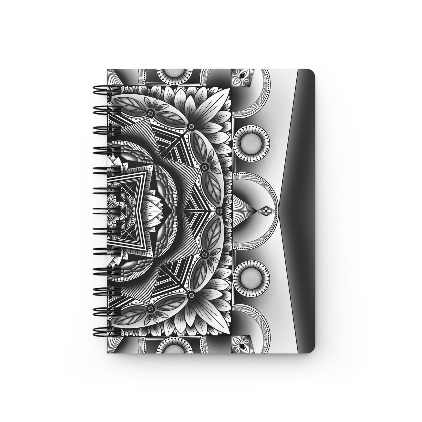 Mandala Art Journal, Meditation Notebook, Sketchbook, Coloring Diary, Black and White Design by Anndria