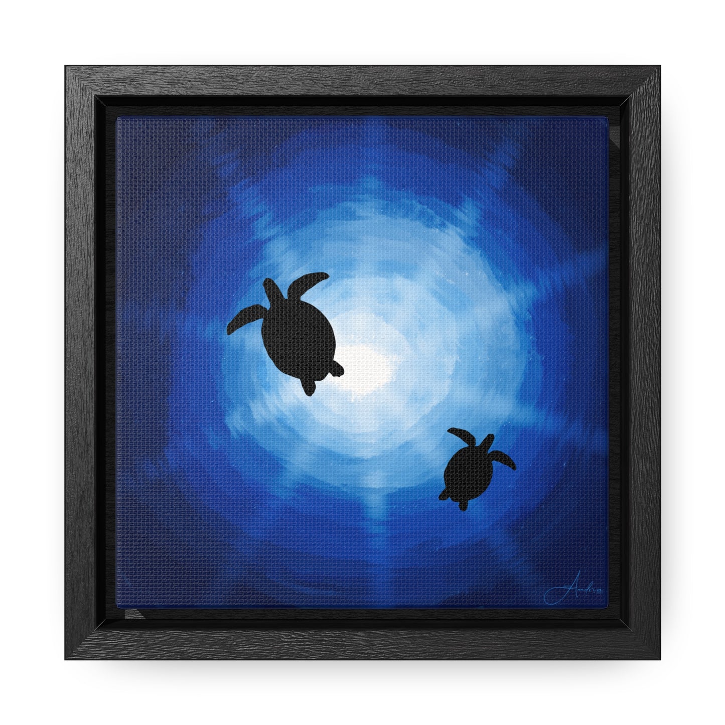 Canvas Wraps, Rays of Sun and Sea Turtles, Hand Drawn by Anndria