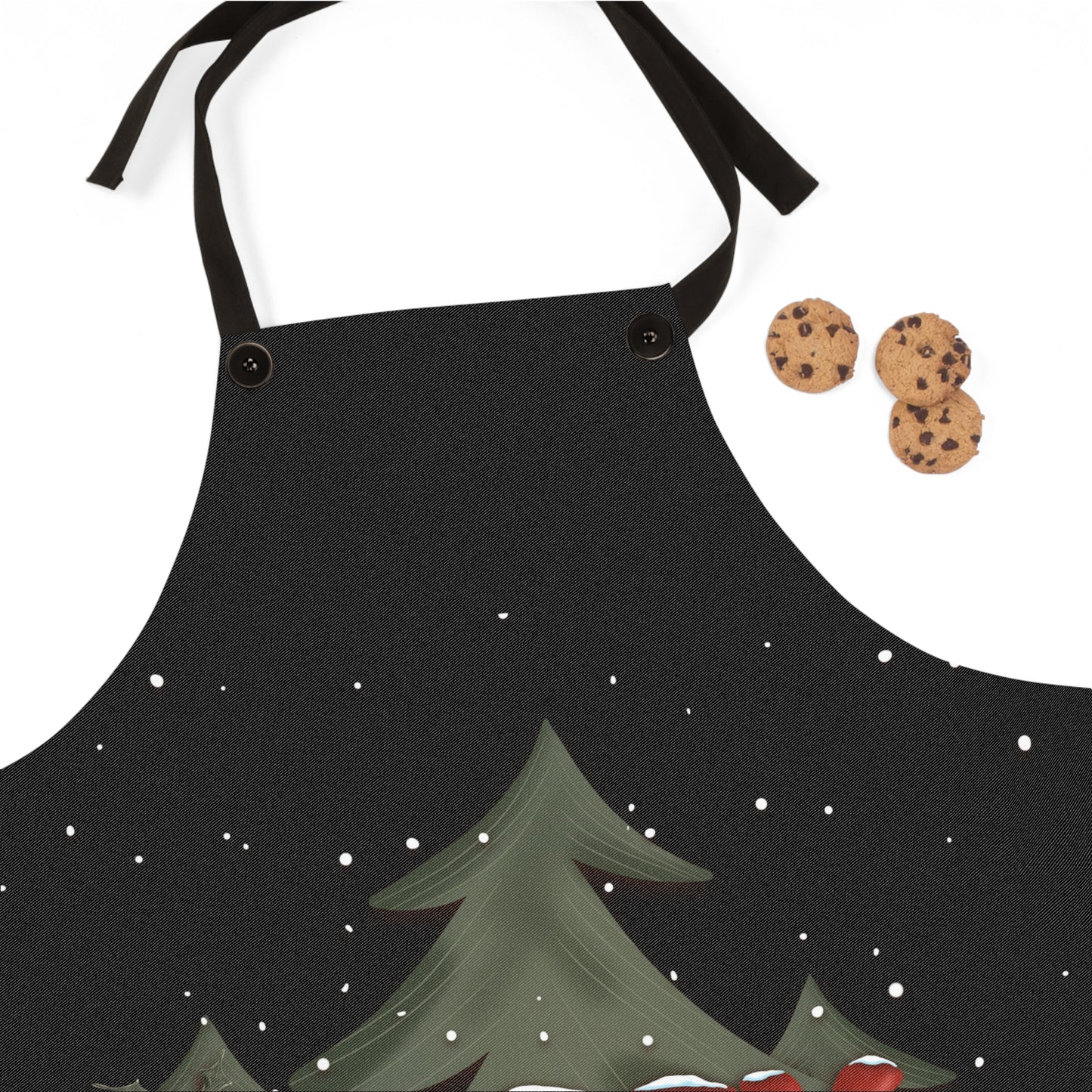 Christmas Apron with Snowy Letters by Anndria