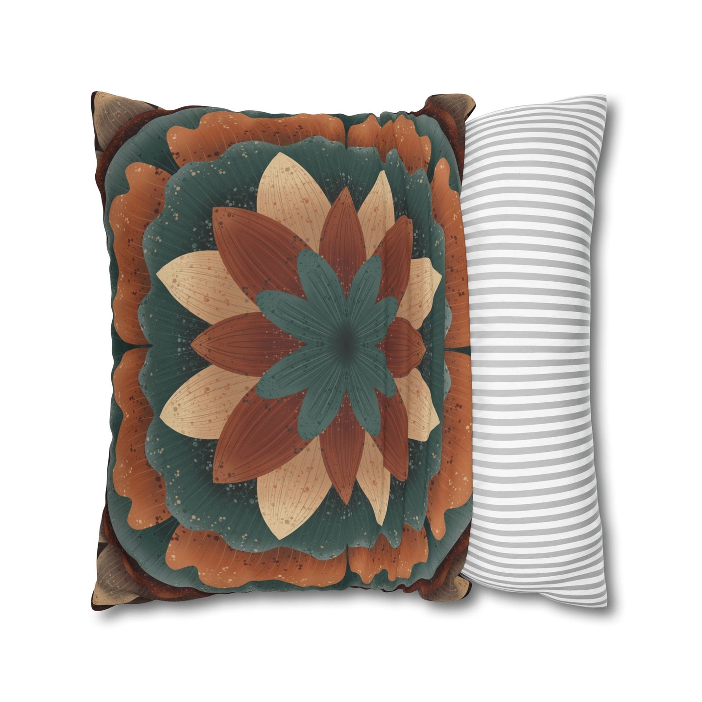 Faux Suede Pillowcase, Harvest Harmony Mandala, Square Pillow Cover, Anndria Fall Vibes, Home Decor, Boho Cushion Case
