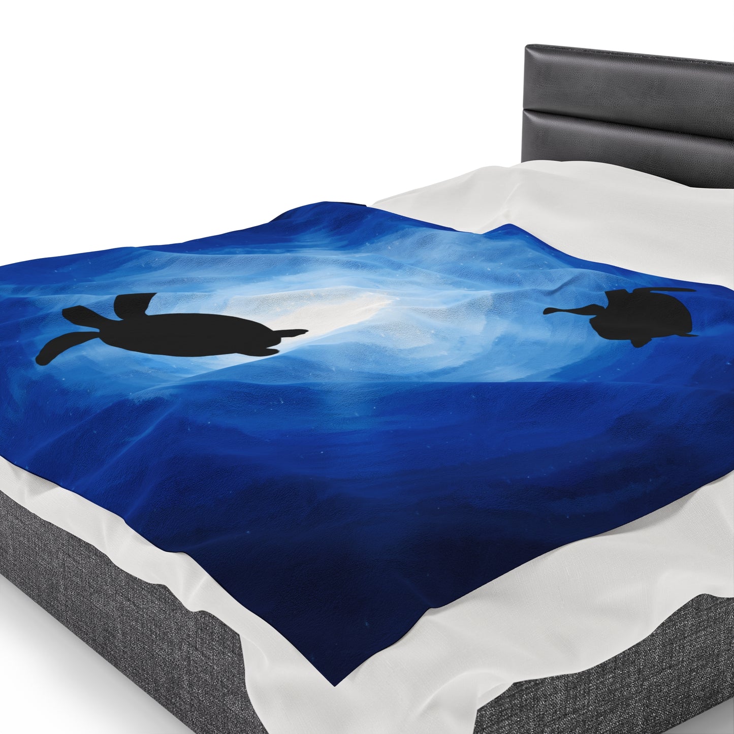Plush Blanket - Sea Turtles Swimming Through Sun Rays Drawn by Anndria
