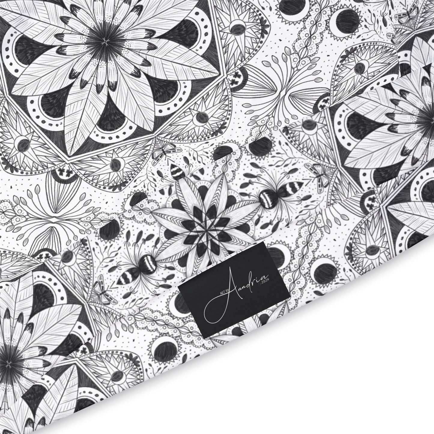 Stylish Black and White Floral Athletic Hoodie - Perfect for Casual Workouts and Everyday Wear