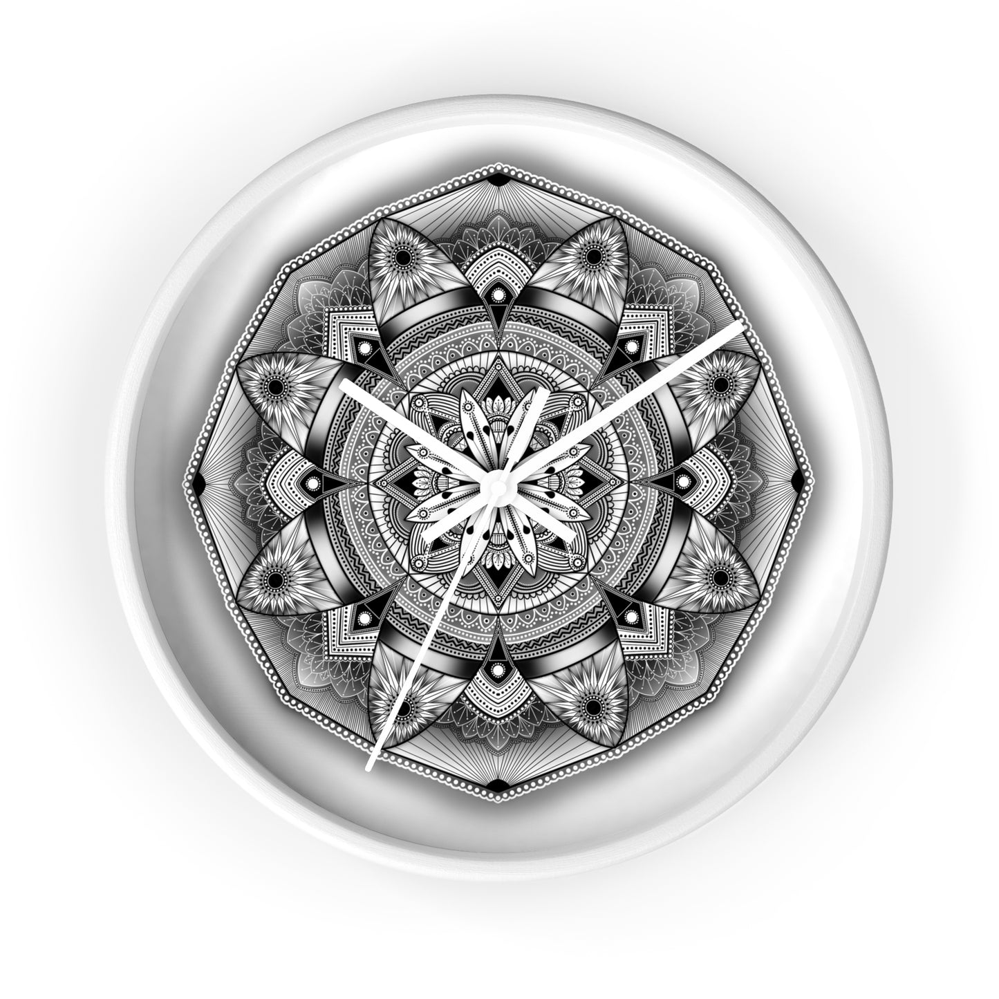 Mandala Wall Clock, Black and White Boho Home Decor, Unique Mandala Artwork, Modern Wall Clock, Mandala Design Decor, Mandala Clock