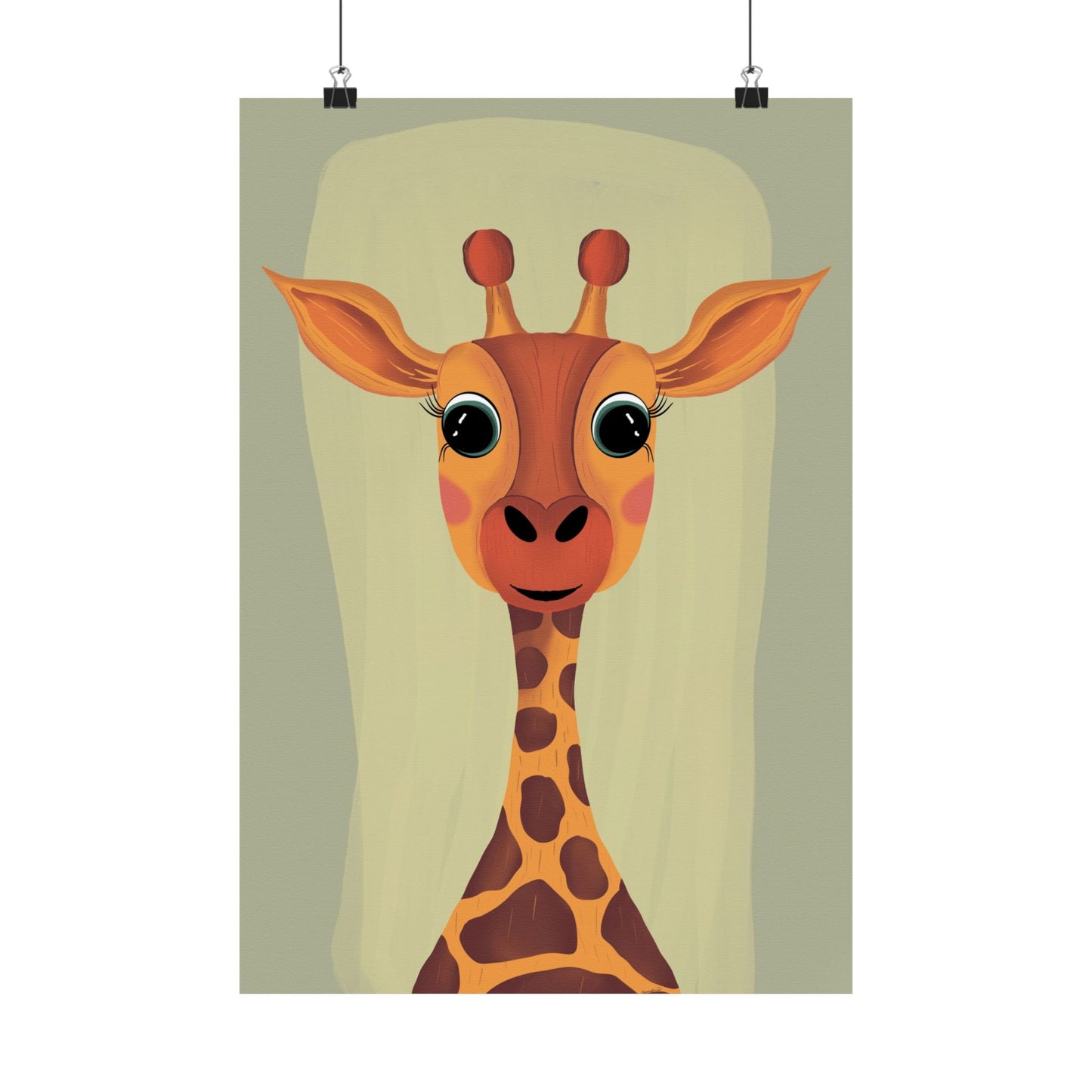 Vertical Poster, Giraffe Art Print, Matte Finish Wall Decor, Anndria Design, Giraffe Lover Gift, Nature Theme Decoration