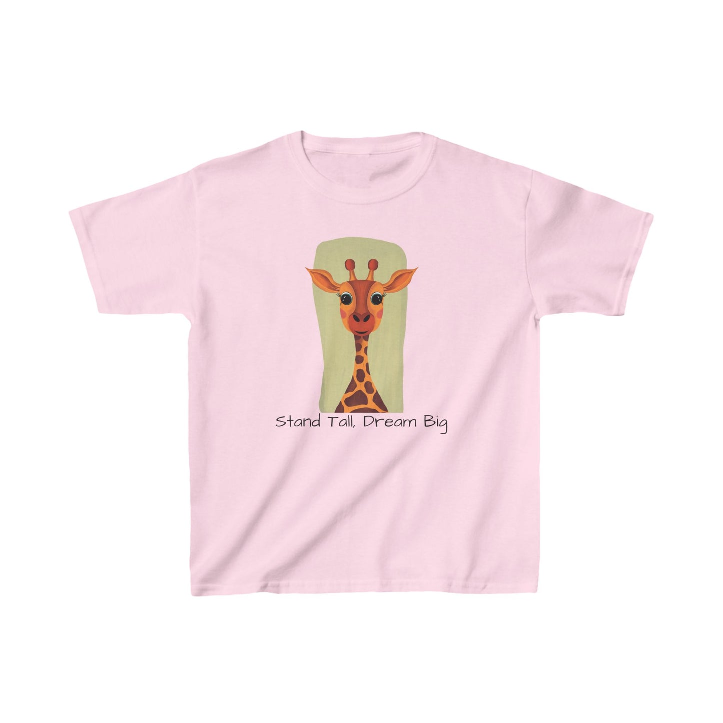 Kids T-Shirt, Green-Eyed Grace Giraffe, Stand Tall, Dream Big Tee, Children's Tee, Giraffe Shirt, Animal Lover Gift