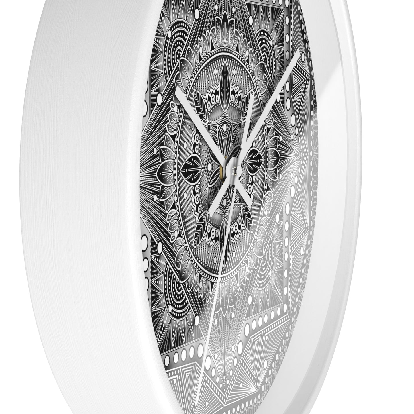 Mandala Wall Clock, Black and White Boho Home Decor, Unique Mandala Artwork, Modern Wall Clock, Mandala Design Decor, Mandala Clock