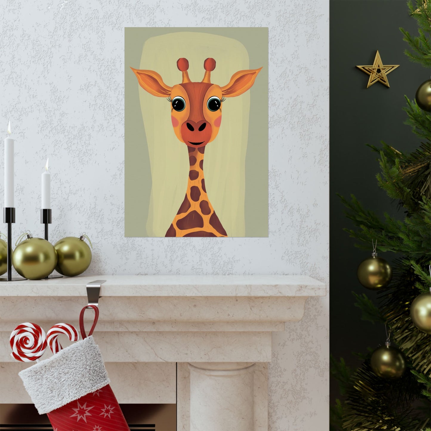 Vertical Poster, Giraffe Art Print, Matte Finish Wall Decor, Anndria Design, Giraffe Lover Gift, Nature Theme Decoration