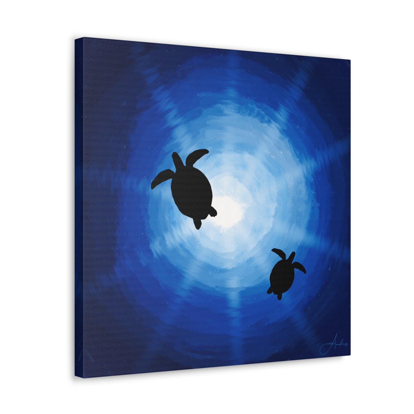 Ocean Turtle Canvas Gallery Wrap - Ocean Art for Beach Lovers by Anndria