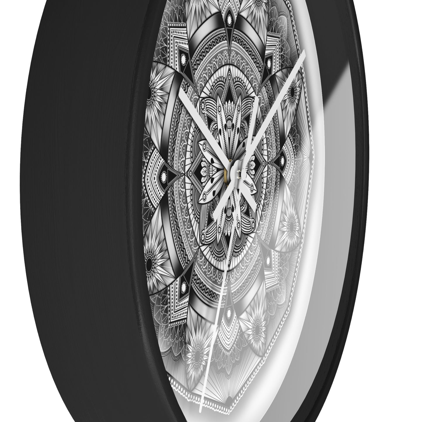 Mandala Wall Clock, Black and White Boho Home Decor, Unique Mandala Artwork, Modern Wall Clock, Mandala Design Decor, Mandala Clock