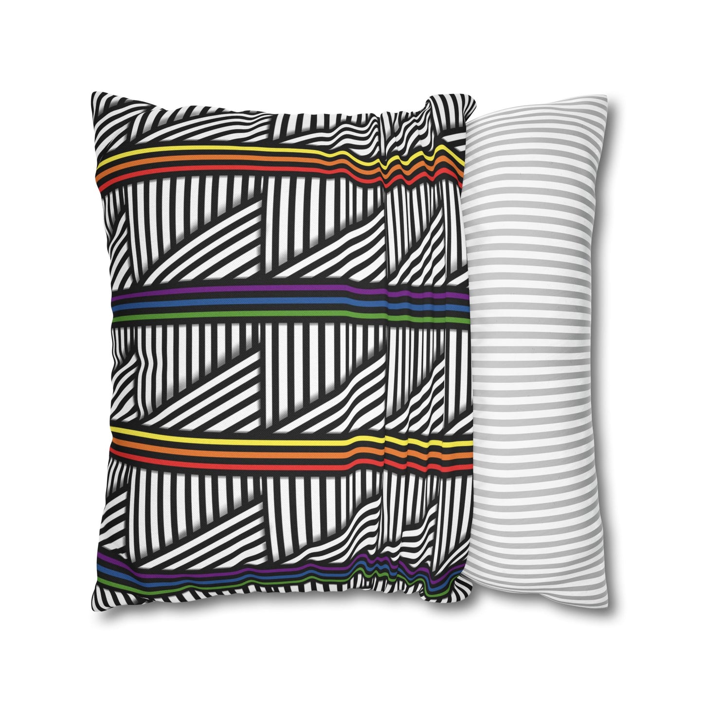 Geometric Striped Pride Pillowcase - Modern Home Décor, Stylish Accent for Living Room