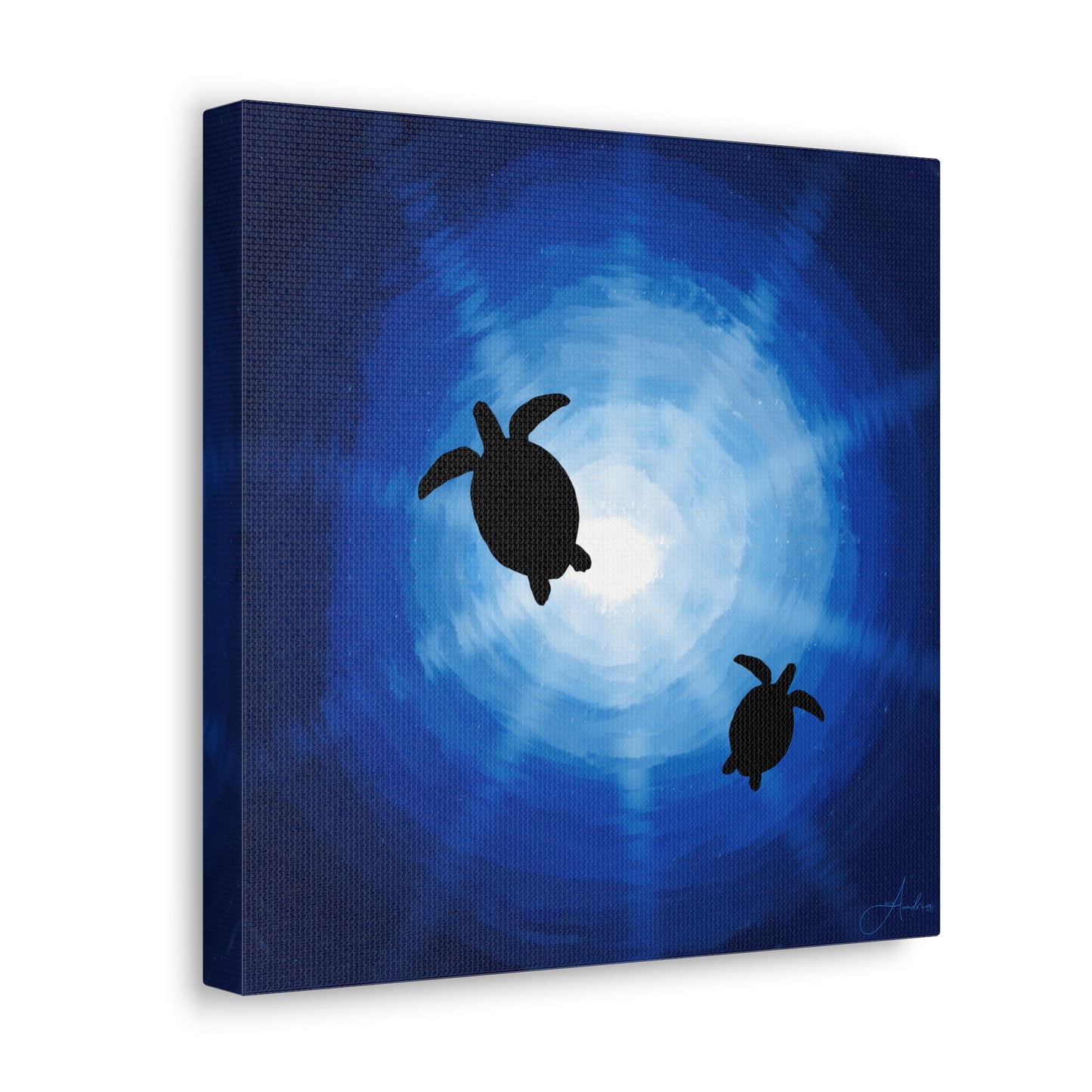 Ocean Turtle Canvas Gallery Wrap - Ocean Art for Beach Lovers by Anndria