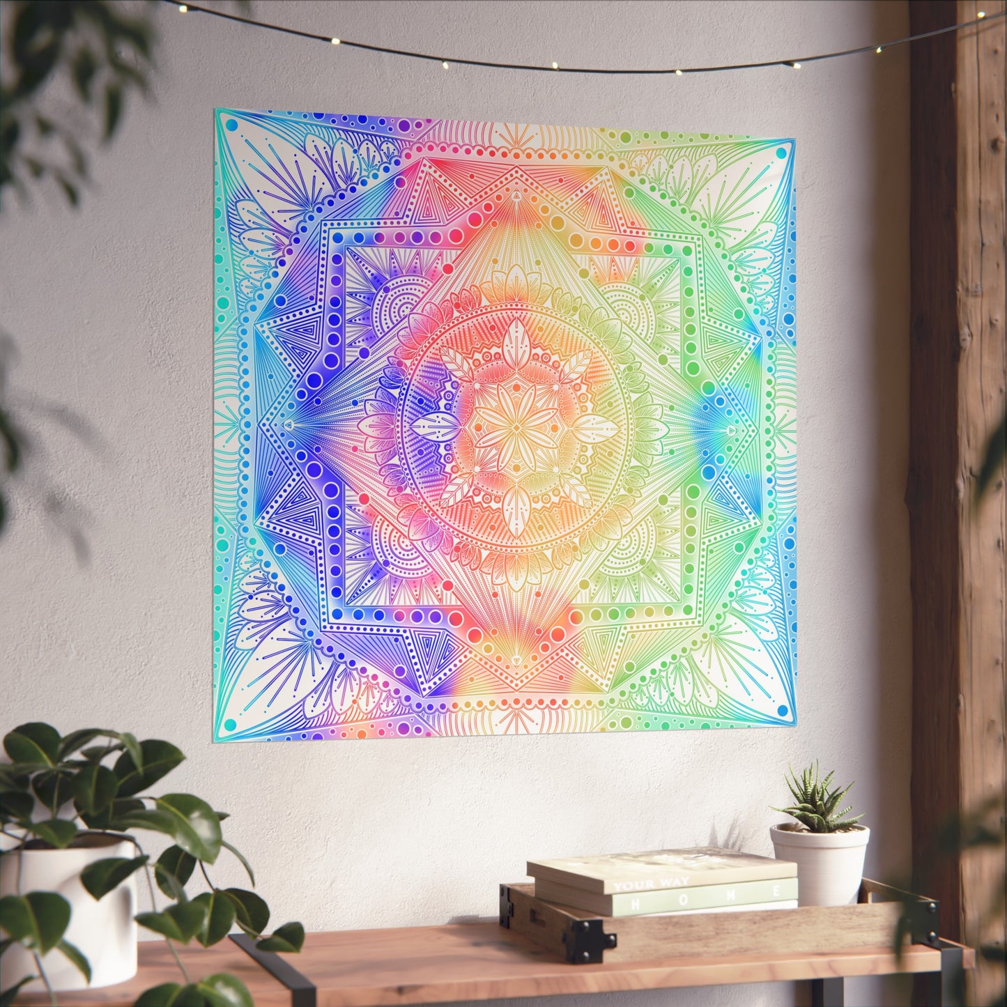 Poster Print, Celestial Kaleidoscope Mandala Artwork by Anndria, Wall Art Decor, Boho Home Decor, Spiritual Poster, Meditation Room Decor,