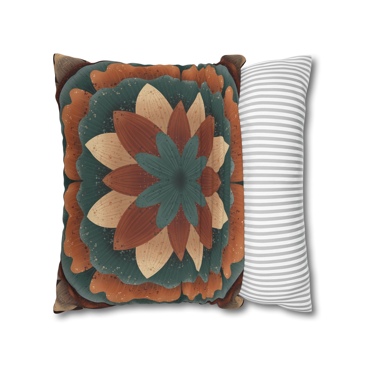 Faux Suede Pillowcase, Harvest Harmony Mandala, Square Pillow Cover, Anndria Fall Vibes, Home Decor, Boho Cushion Case