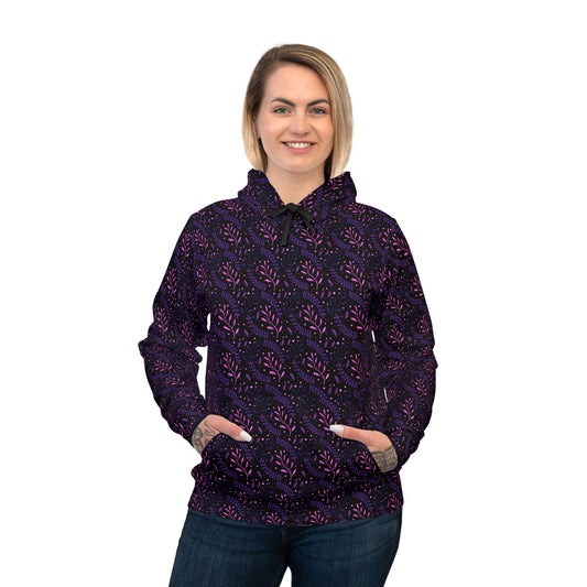 Glowing Pink Forest Athletic Hoodie by Anndria