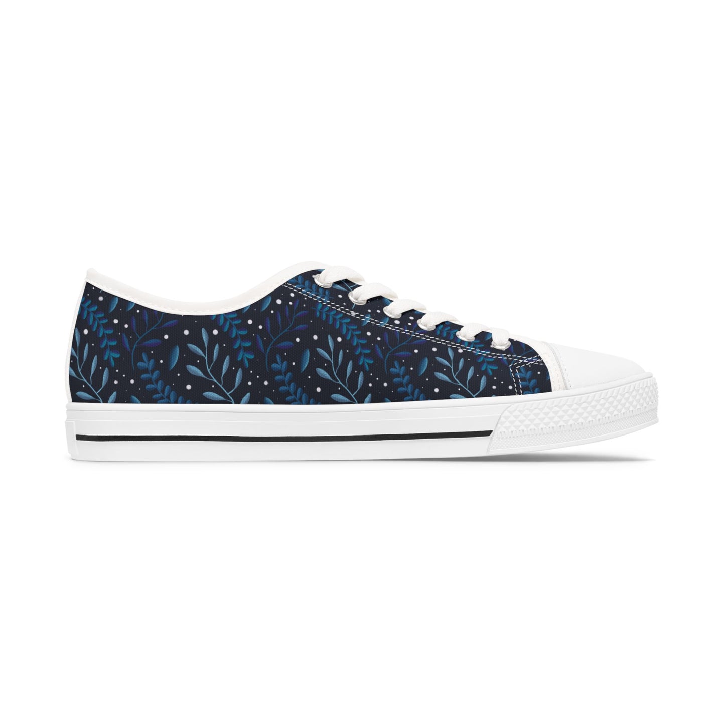 Low Top Sneakers Midnight Blue Forest Design by Anndria