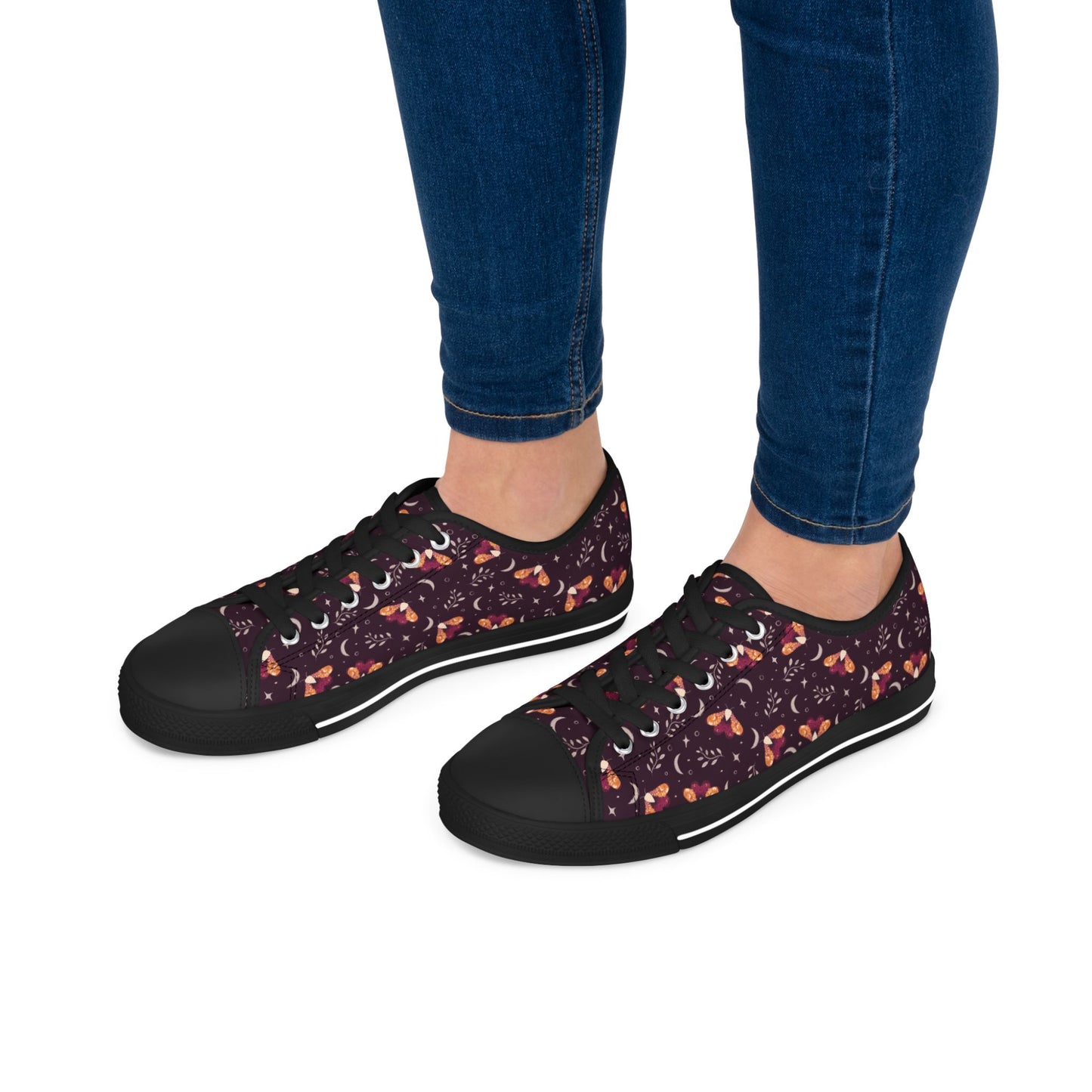 Sneakers Witchy Moth Orange Design by Anndria