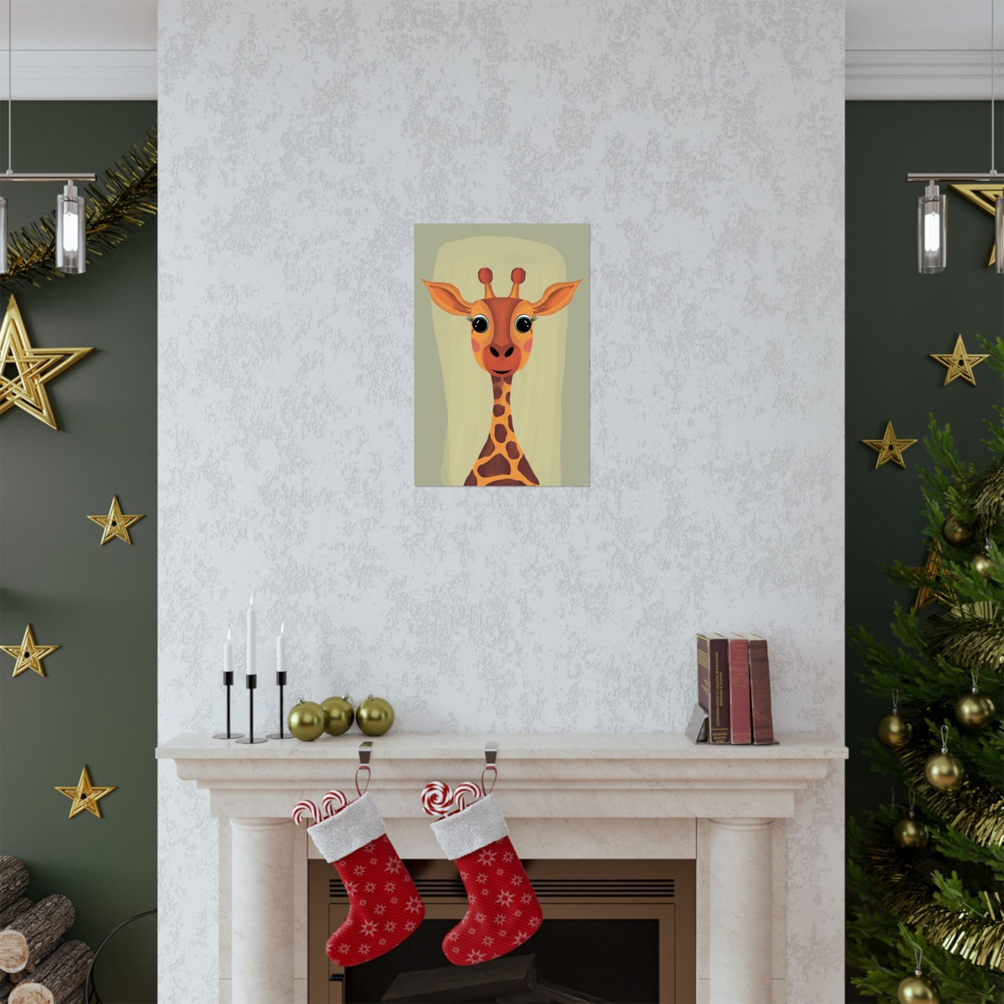 Vertical Poster, Giraffe Art Print, Matte Finish Wall Decor, Anndria Design, Giraffe Lover Gift, Nature Theme Decoration