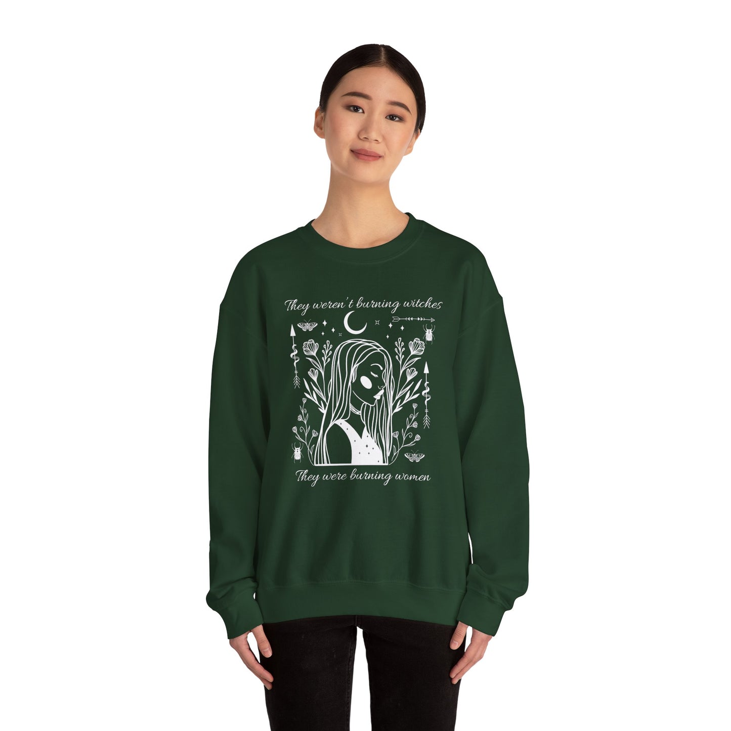 Feminine Rage Sweatshirt, Women's Empowerment Jumper, Witch Burning Feminist Top, Gender Equality Pullover, Unisex Crewneck Sweater