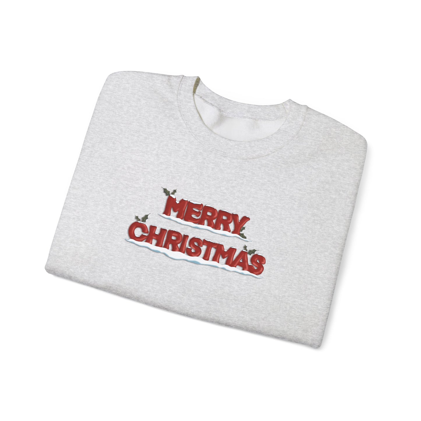 Merry Christmas with Snow and Holly - Unisex Sweatshirt