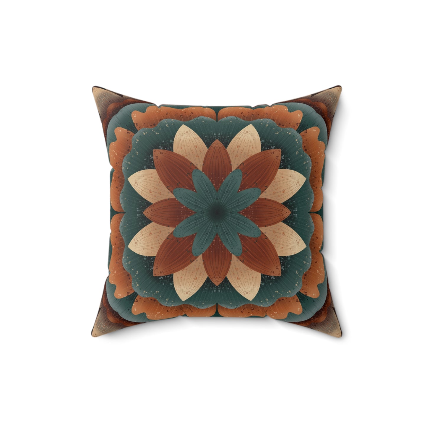 Faux Suede Pillow, Harvest Harmony Mandala, Fall Vibes Home Decor, Square Cushion, Autumn Artwork, Anndria Design, Decorative Throw Pillow