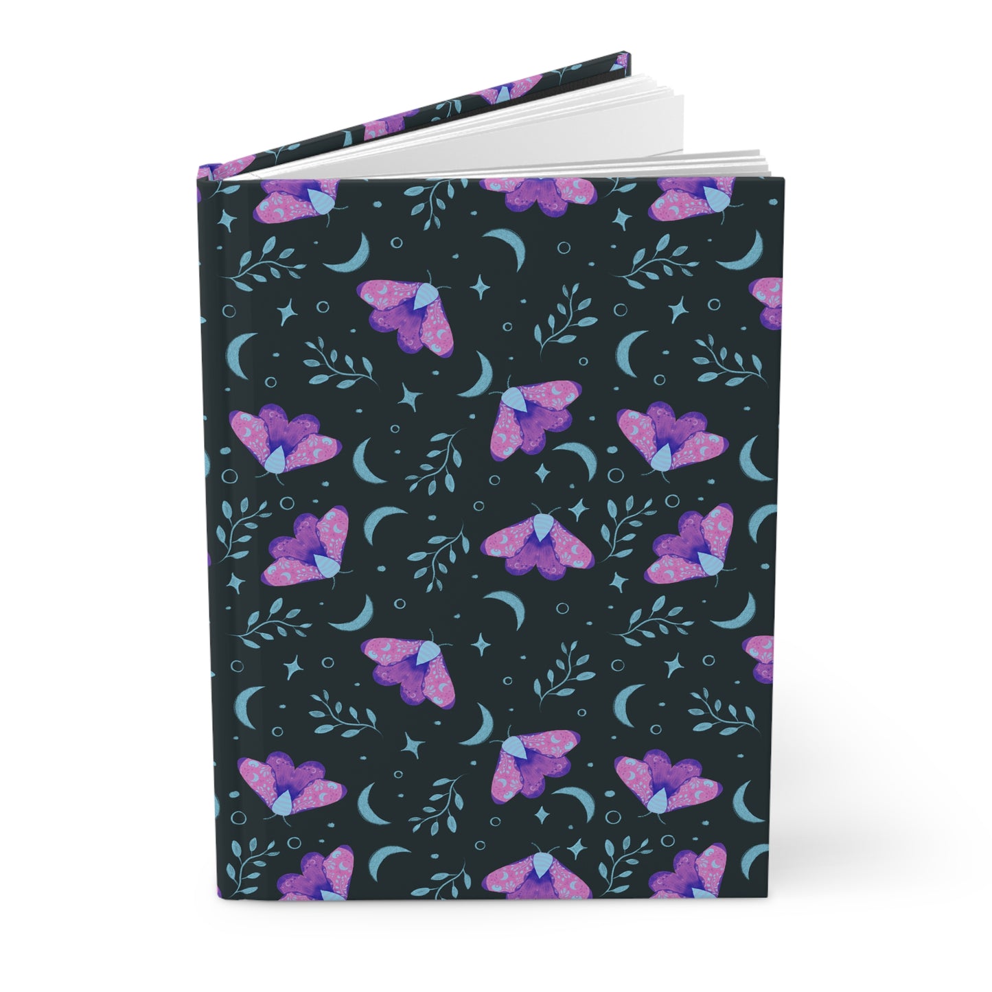 Hardcover Journal Witchy Moth Vibrant Design by Anndria