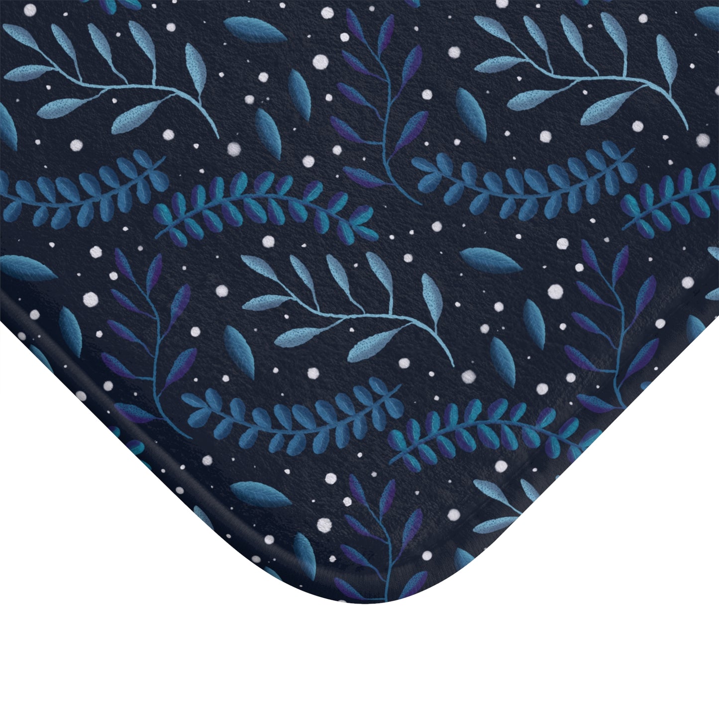 Forest Bath Mat - Midnight Blue Design by Anndria