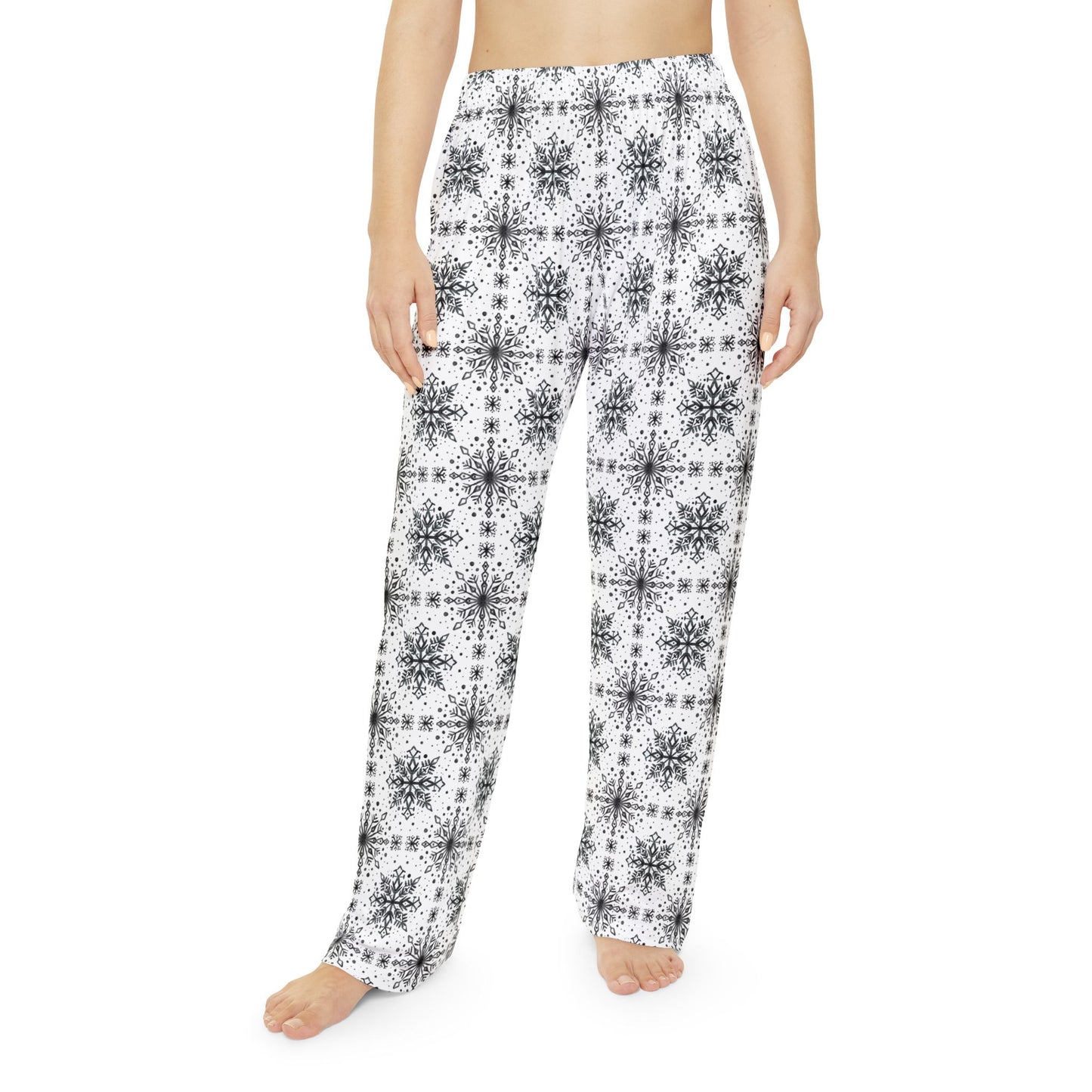 Snowflake Pajama Pants by Anndria - Black and White