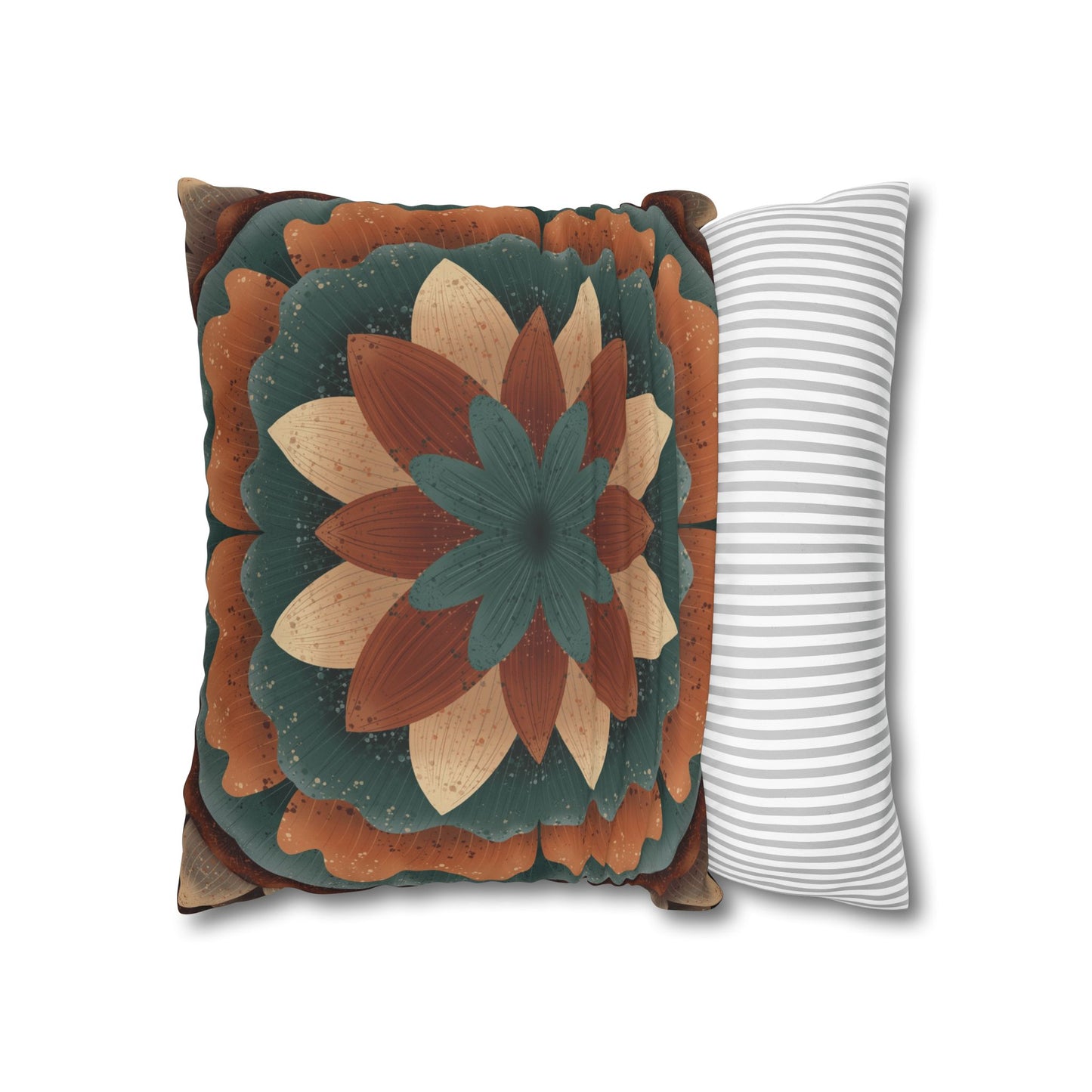 Faux Suede Pillowcase, Harvest Harmony Mandala, Square Pillow Cover, Anndria Fall Vibes, Home Decor, Boho Cushion Case