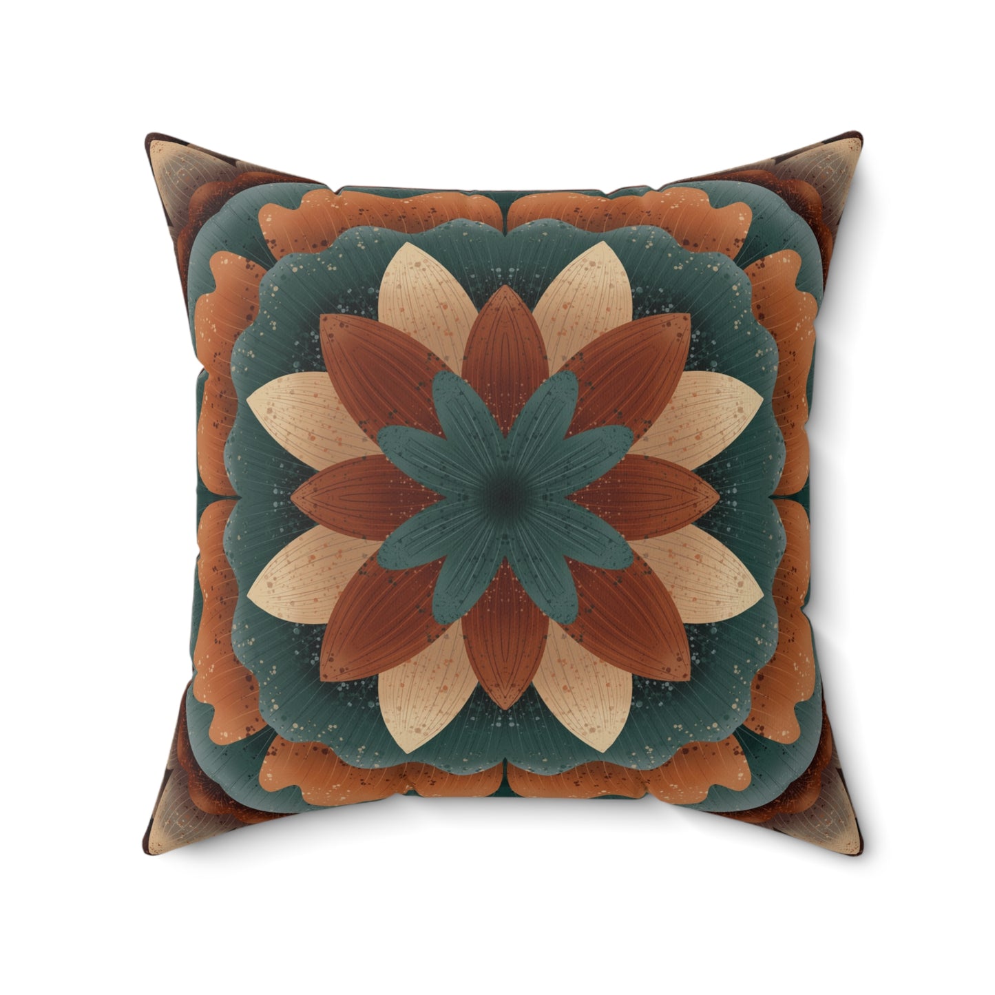Faux Suede Pillow, Harvest Harmony Mandala, Fall Vibes Home Decor, Square Cushion, Autumn Artwork, Anndria Design, Decorative Throw Pillow