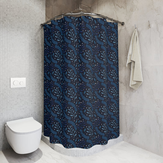 Forest Shower Curtains - Midnight Blue Design by Anndria