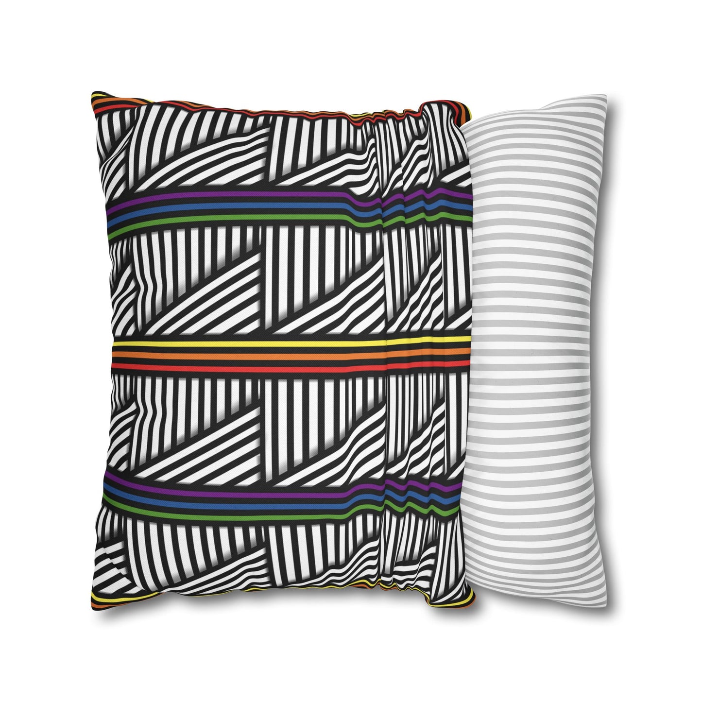 Geometric Striped Pride Pillowcase - Modern Home Décor, Stylish Accent for Living Room