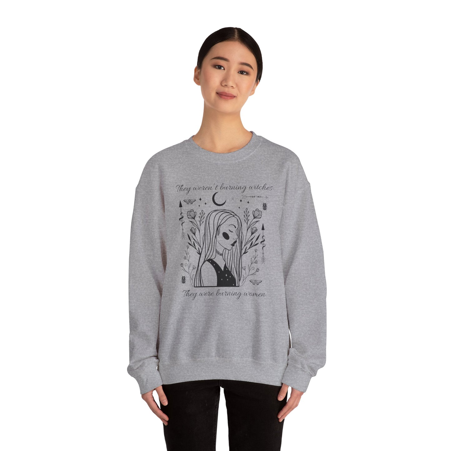 Feminine Rage Sweatshirt, Women's Empowerment Jumper, Witch Burning Feminist Top, Gender Equality Pullover, Unisex Crewneck Sweater