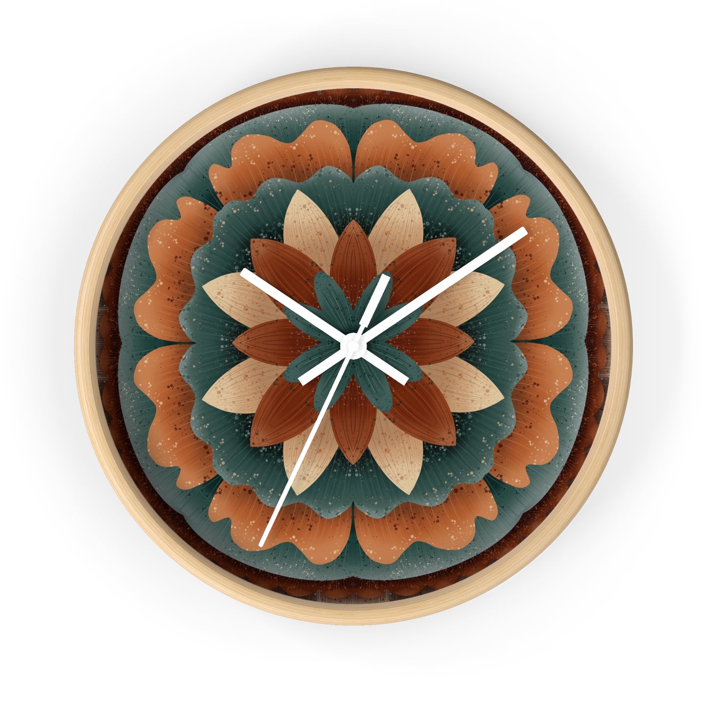 Harvest Harmony Wall Clock | 10" Wooden Frame Wall Clock by Anndria | Silent Mechanism, Unique Home Décor