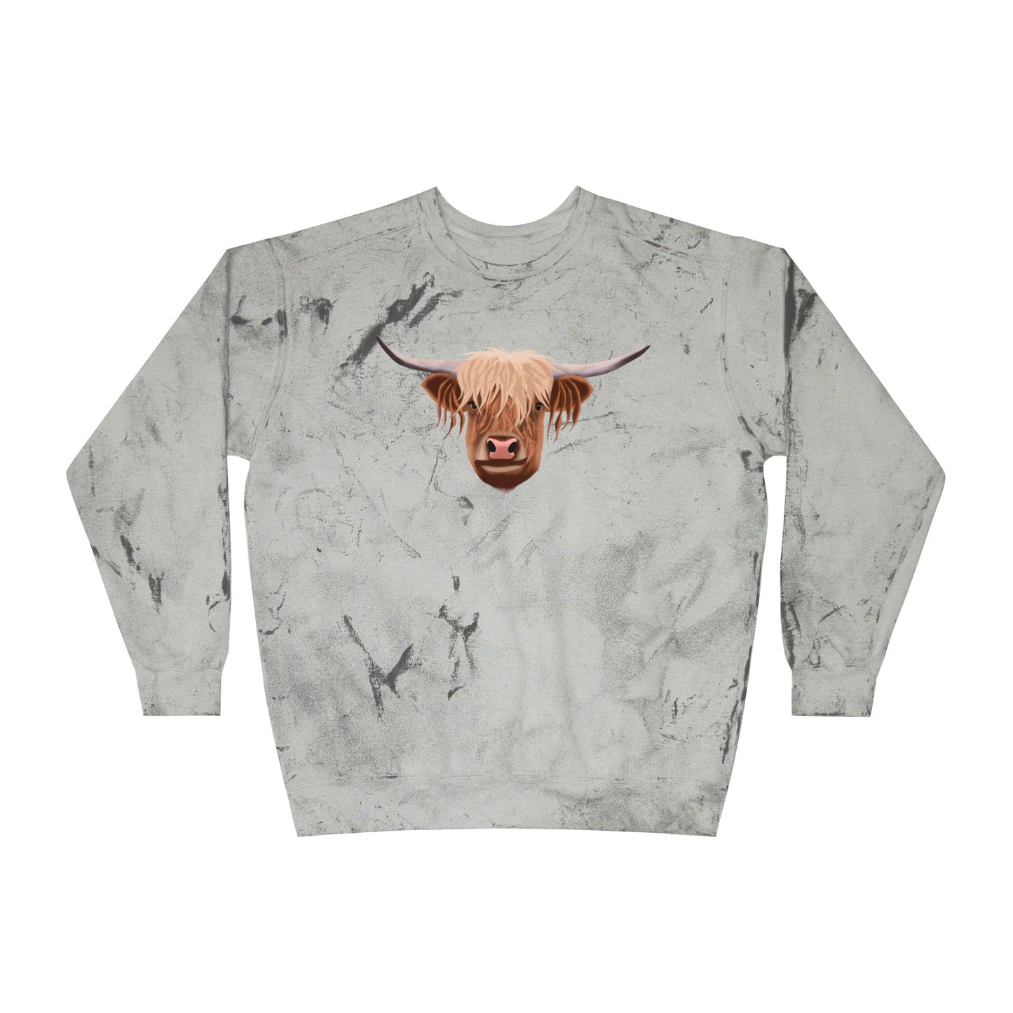 Highland Cow Color Blast Unisex Crewneck Sweatshirt - Vibrant & Cozy Apparel