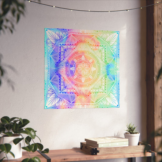 Poster Print, Celestial Kaleidoscope Mandala Artwork by Anndria, Wall Art Decor, Boho Home Decor, Spiritual Poster, Meditation Room Decor,