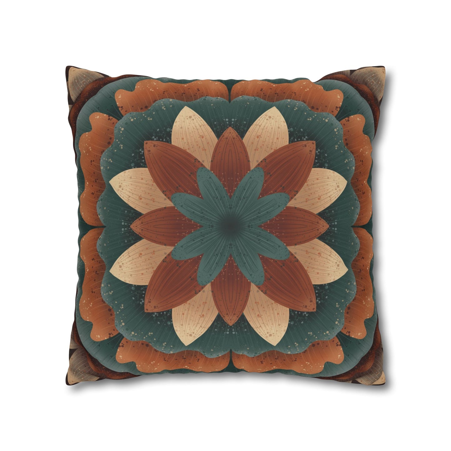 Faux Suede Pillowcase, Harvest Harmony Mandala, Square Pillow Cover, Anndria Fall Vibes, Home Decor, Boho Cushion Case