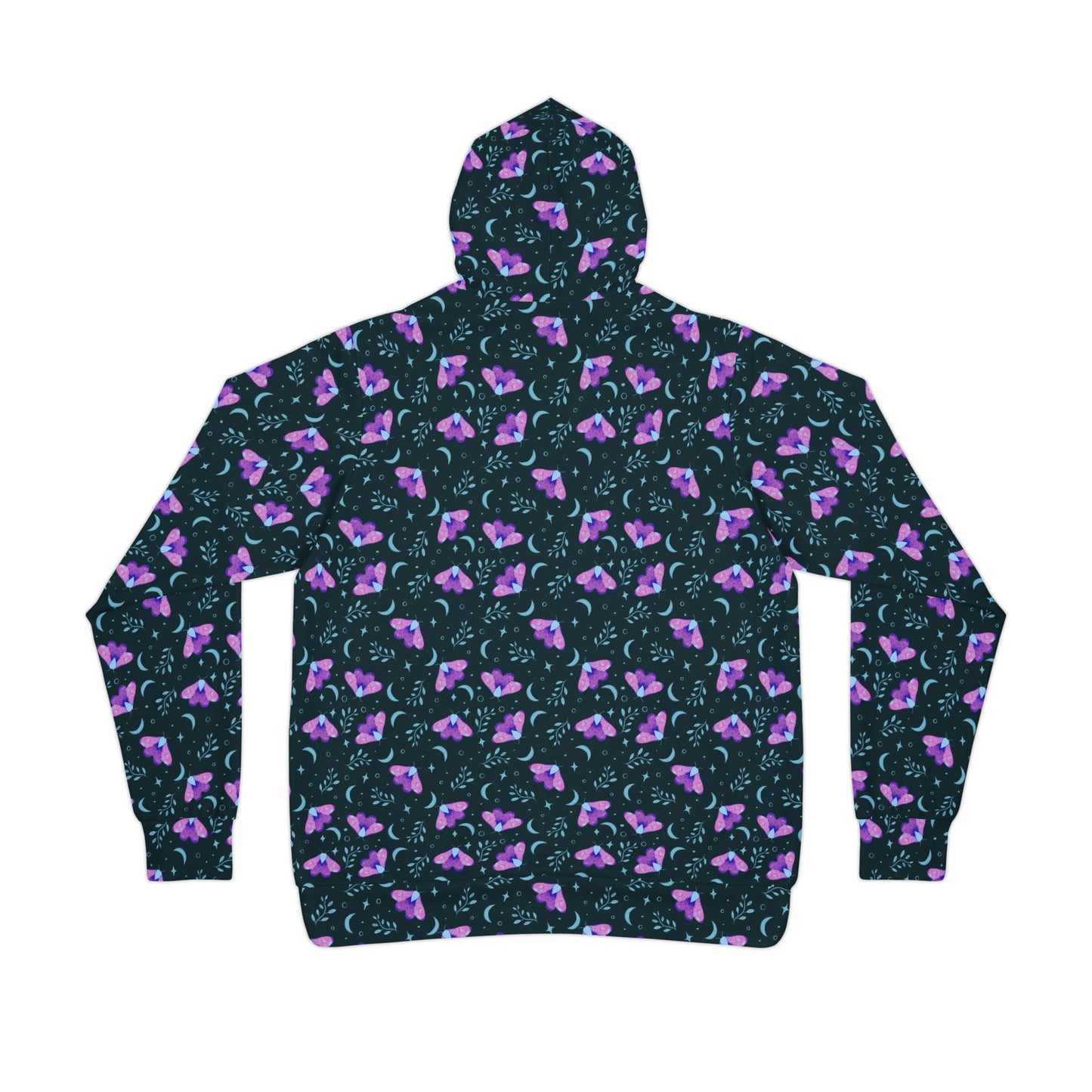 Witchy Moth Vibrant Athletic Hoodie by Anndria