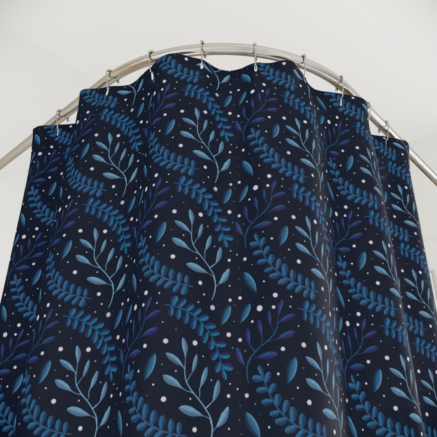Forest Shower Curtains - Midnight Blue Design by Anndria