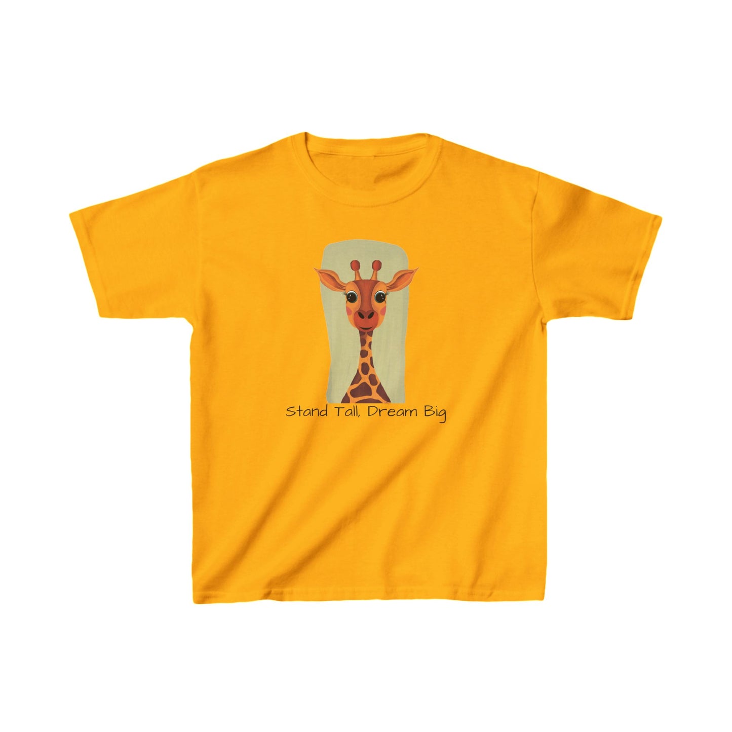 Kids T-Shirt, Green-Eyed Grace Giraffe, Stand Tall, Dream Big Tee, Children's Tee, Giraffe Shirt, Animal Lover Gift