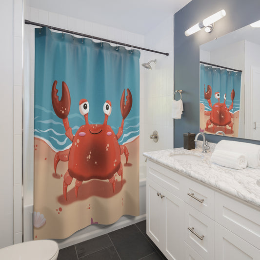 Shower Curtains - Beachside Pincher Crab Artwork
