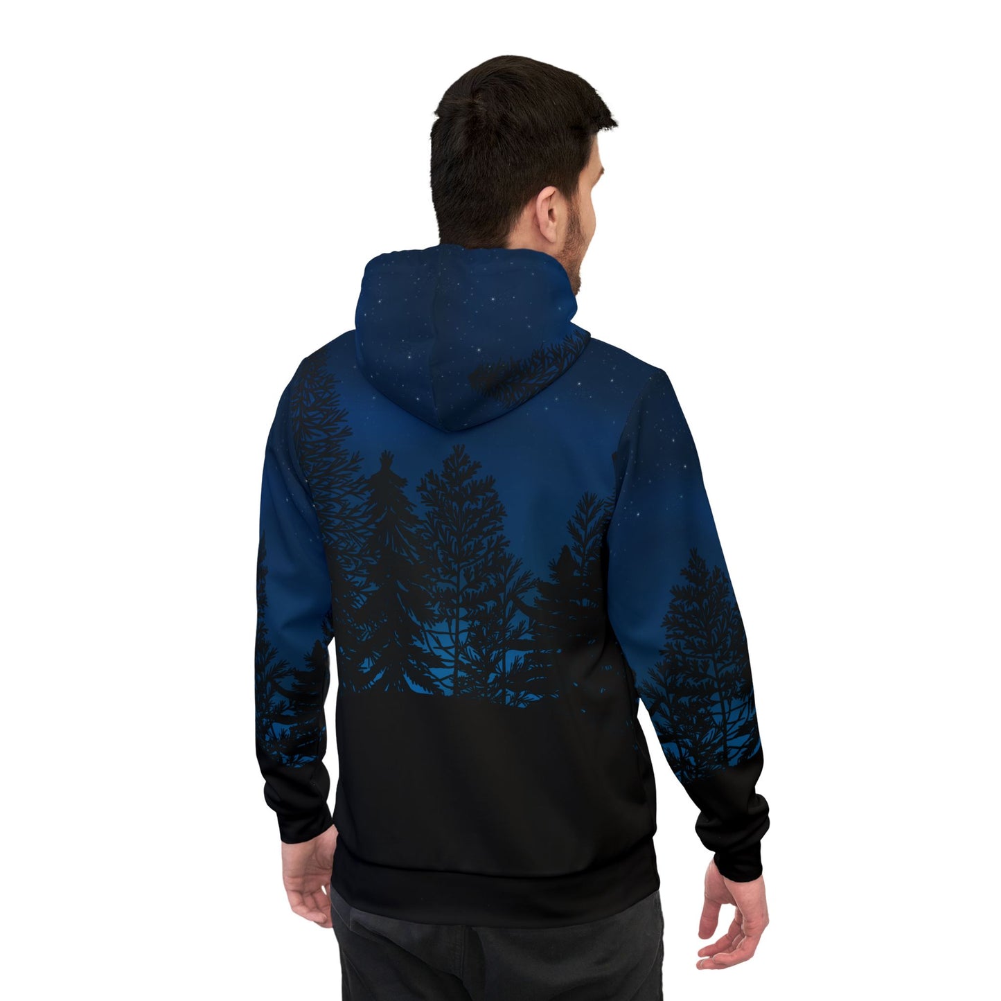 Starry Night Forest Athletic Hoodie - Outdoor Adventure Wear
