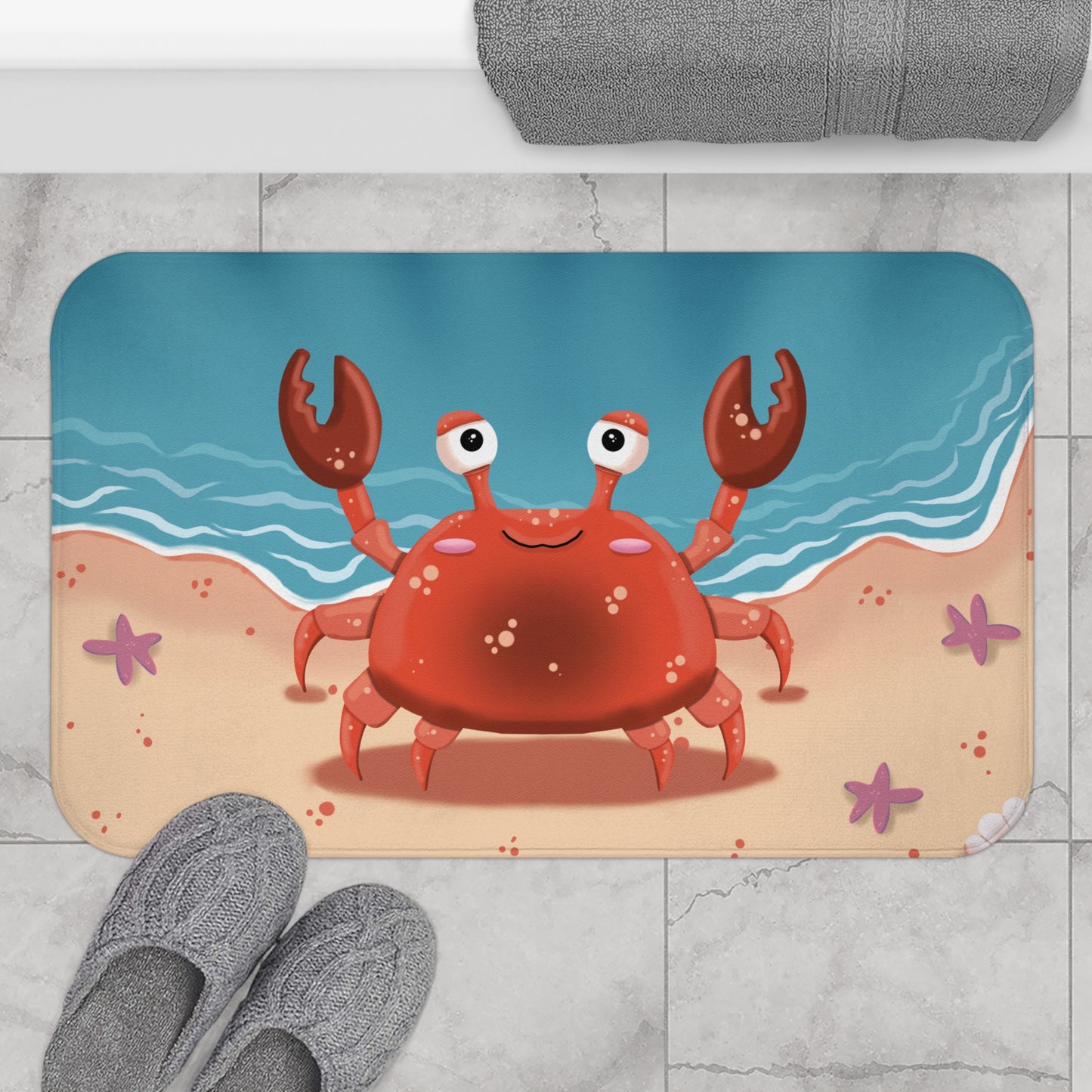 Bath Mat - Beachside Pincher Crab by Anndria