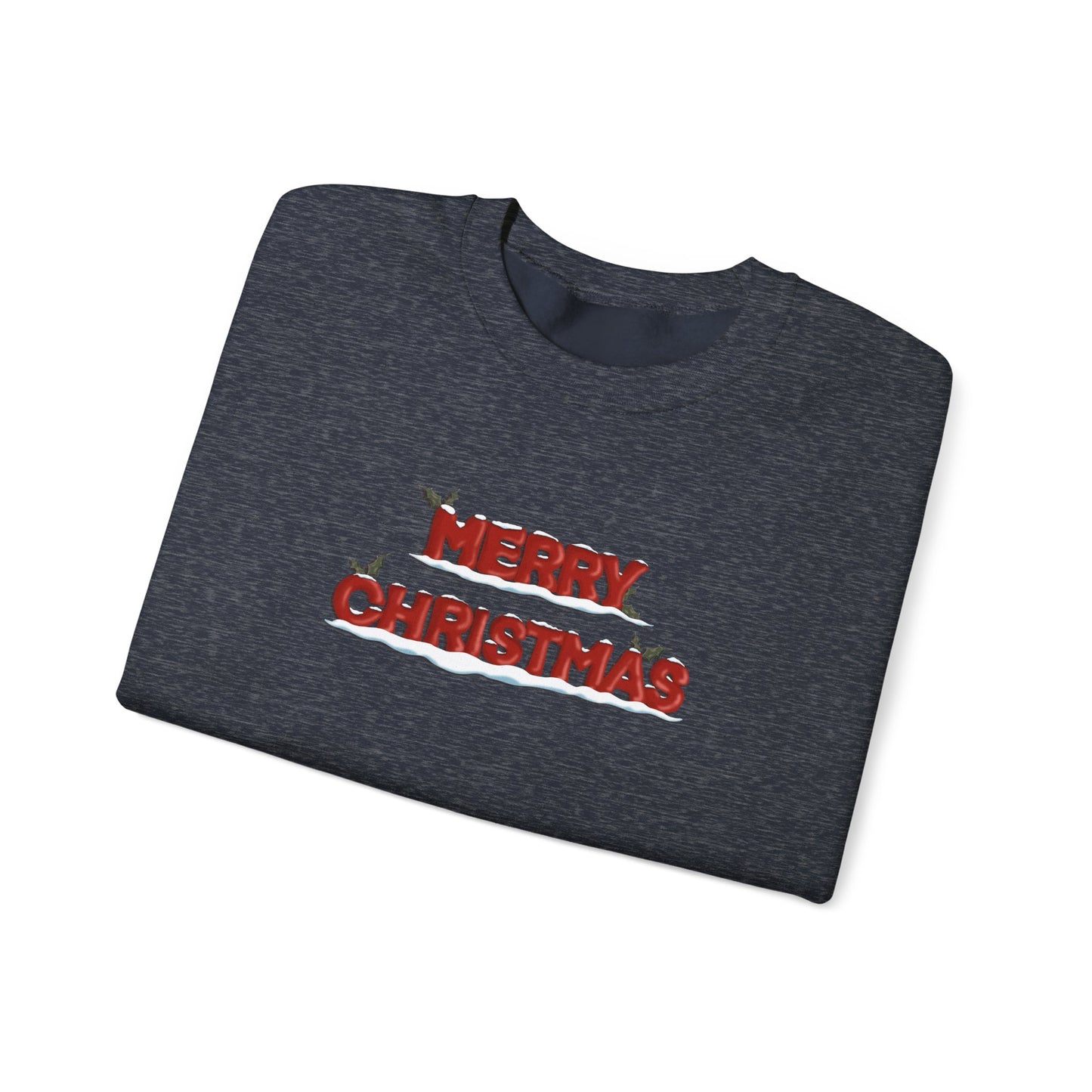 Merry Christmas with Snow and Holly - Unisex Sweatshirt