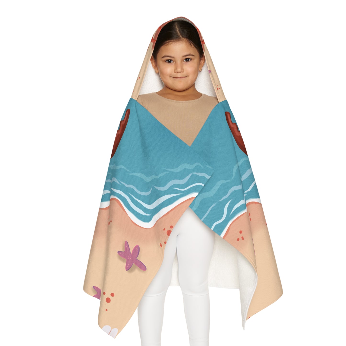 Hooded Towel - Beachside Pincher Crab Artwork by Anndria