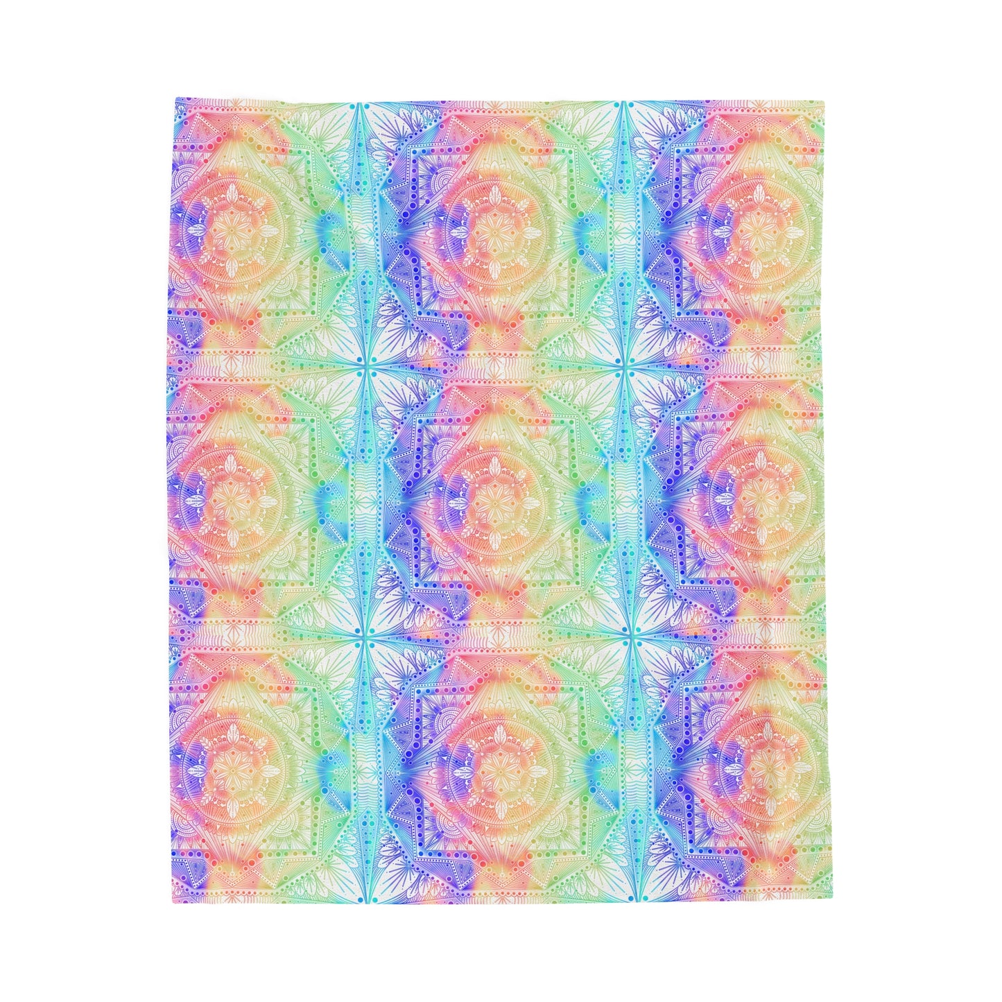 Velveteen Plush Blanket - Celestial Kaleidoscope Mandala Style Artwork by Anndria