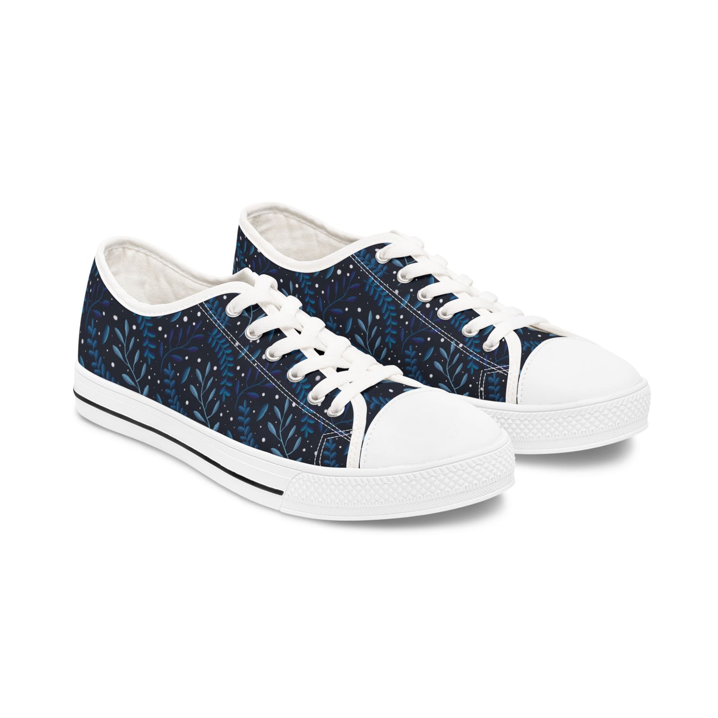Low Top Sneakers Midnight Blue Forest Design by Anndria